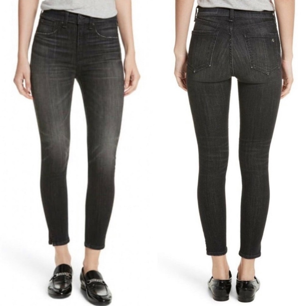 Rag & Bone High Rise Black Skinny Jeans